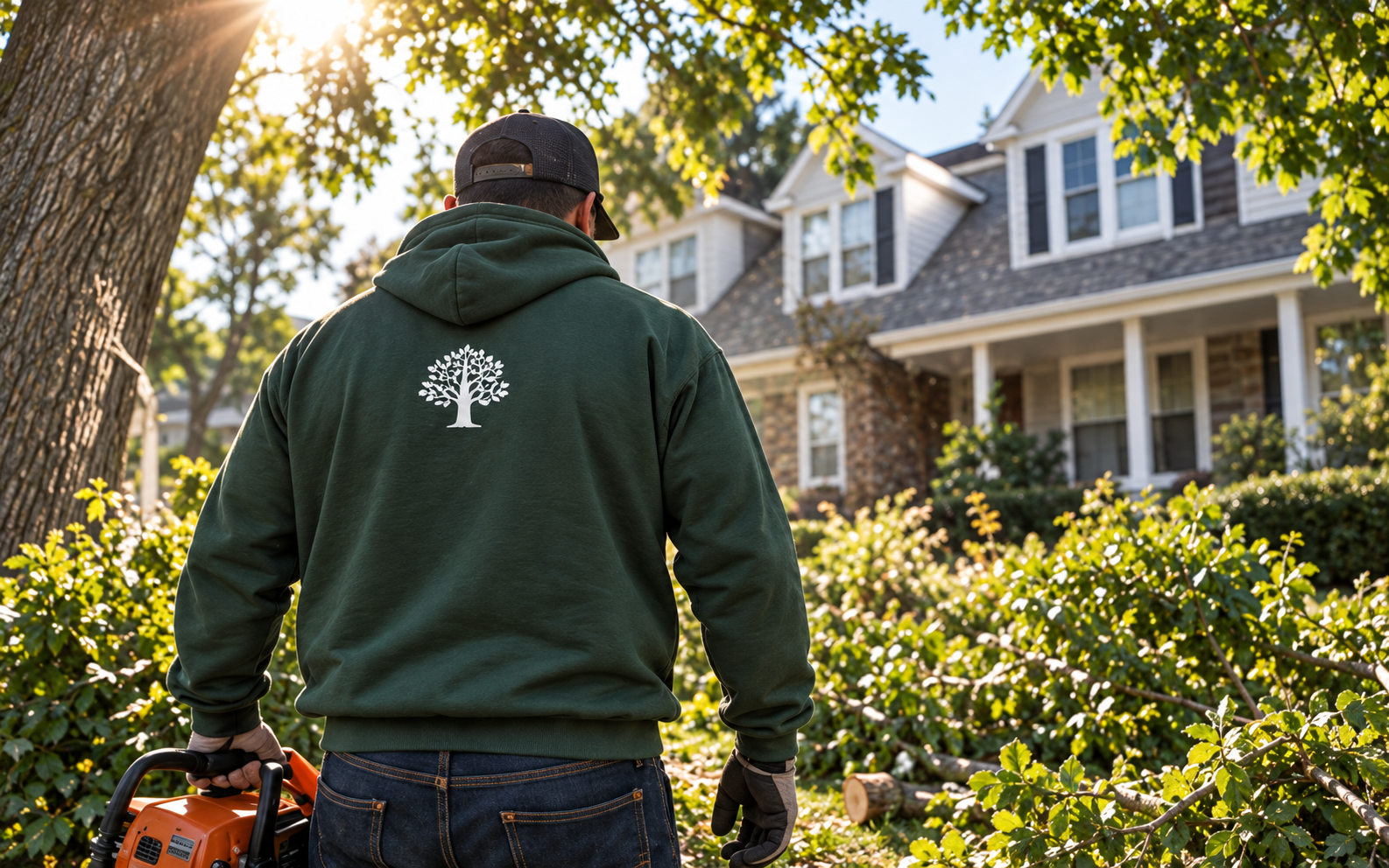 Xitumul tree-care worker at a Philadelphia home